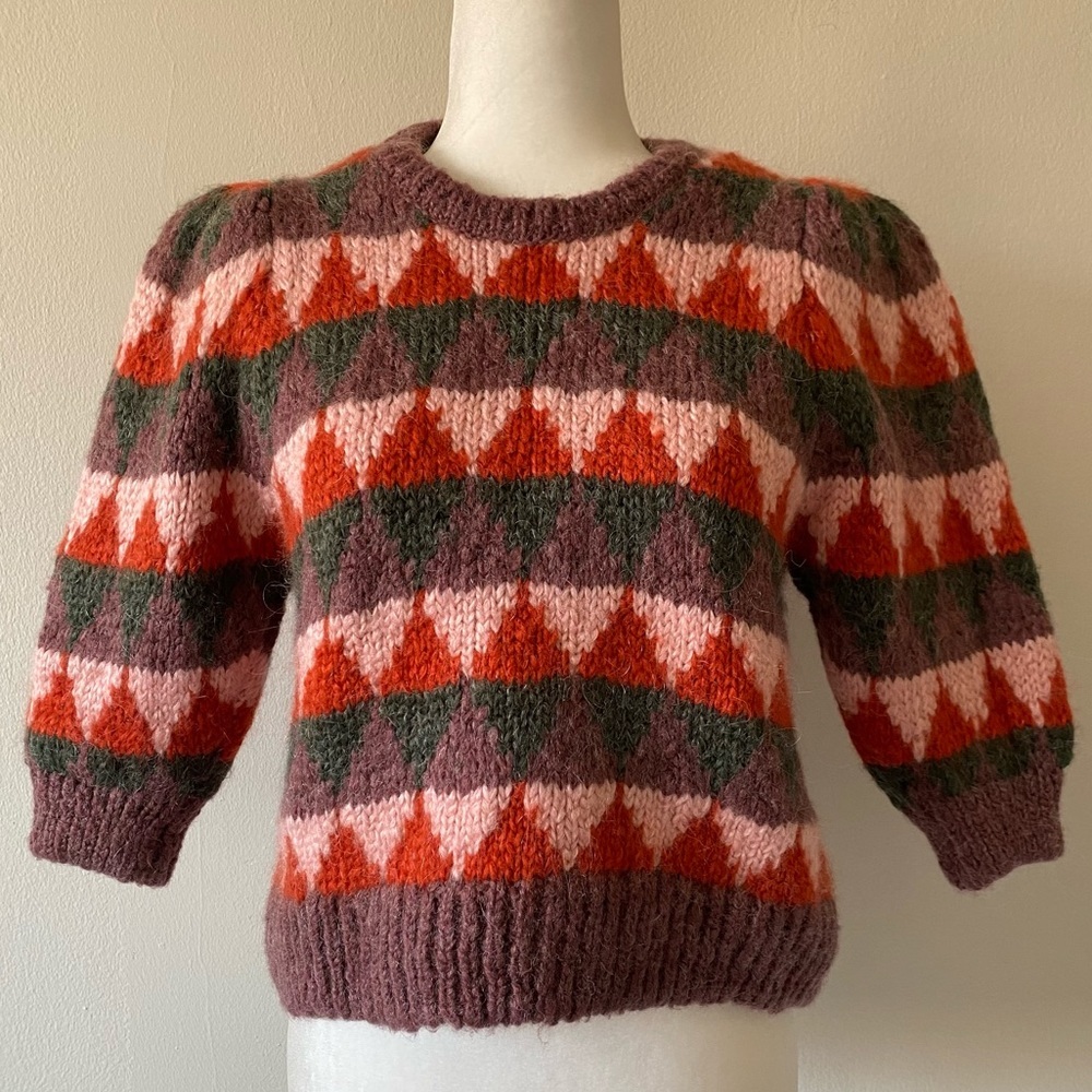 NWOT ZARA Mohair Blend Sweater with Puff Sleeves